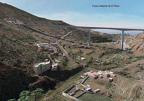 Imagen del futuro viaducto que cruzará El Risco.