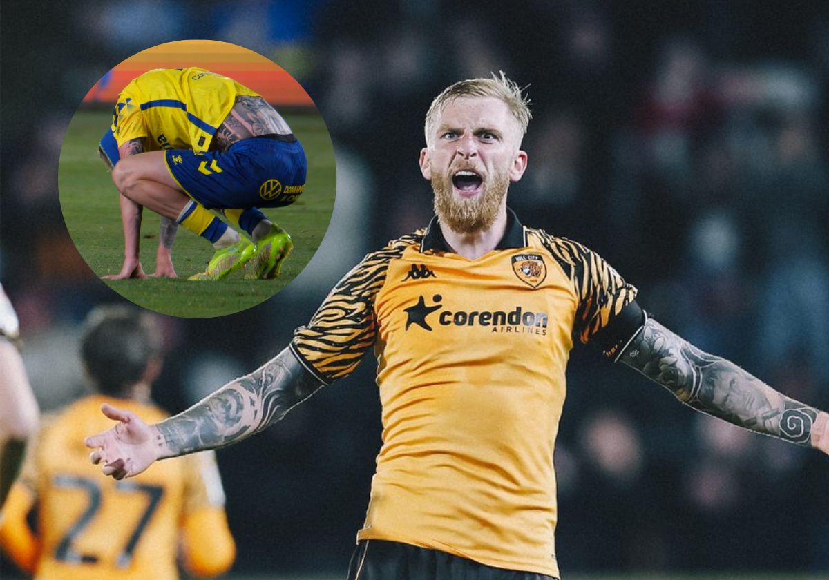 McBurnie, jugador del Hull City, celebrando un gol en la presente temporada.