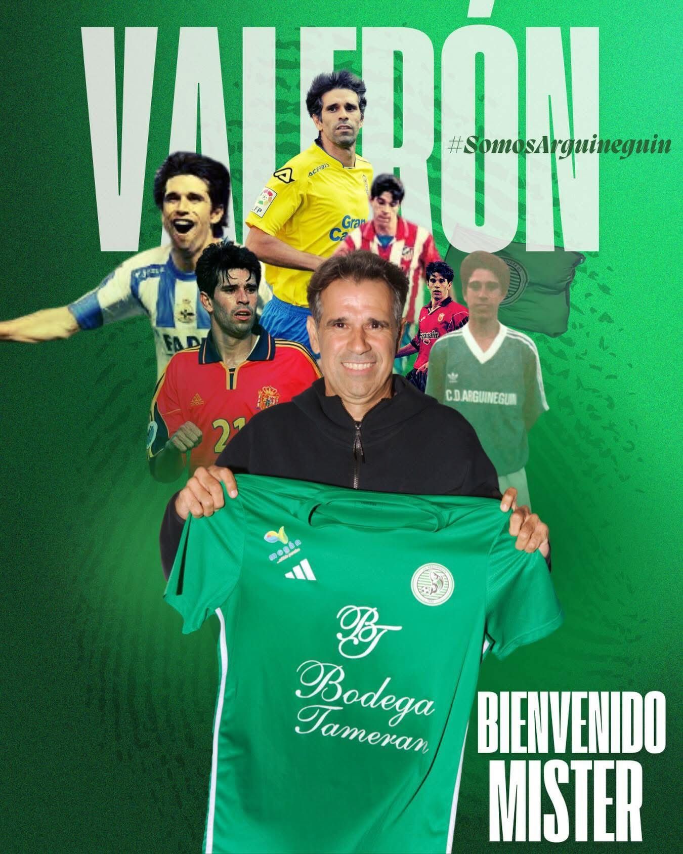 Montaje fotográfico con el que el Arguineguín anunció el regreso de Valerón.