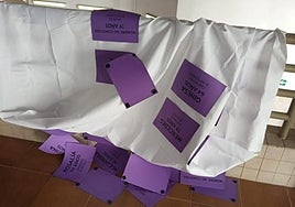 Imagen del cartel saboteado en la Universidad de La Laguna.