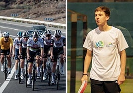 Pogačar, con la bici y el pádel, en una jornada de pleno deporte en Gran Canaria.