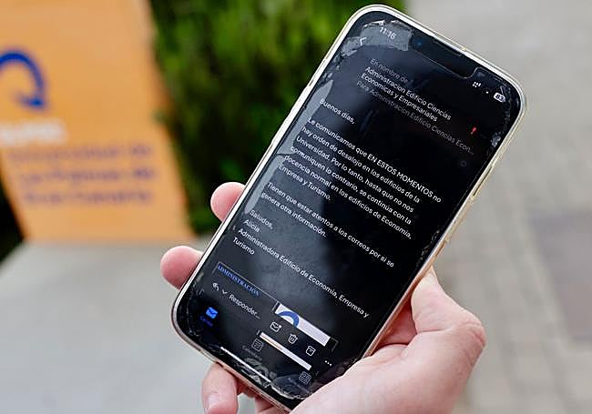 Imagen del mensaje que envió la facultad de Economía, Empresa y Turismo de la ULPGC al alumnado.