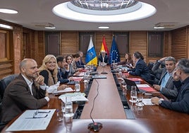Imagen del Consejo de Gobierno celebrado este lunes en la sede de Presidencia de la capital grancanaria.