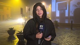 Imagen de una reportera en un directo para las informativos de TV Canaria.
