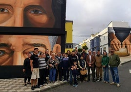 Inauguración de los tres nuevos murales en el casco de Agüimes.
