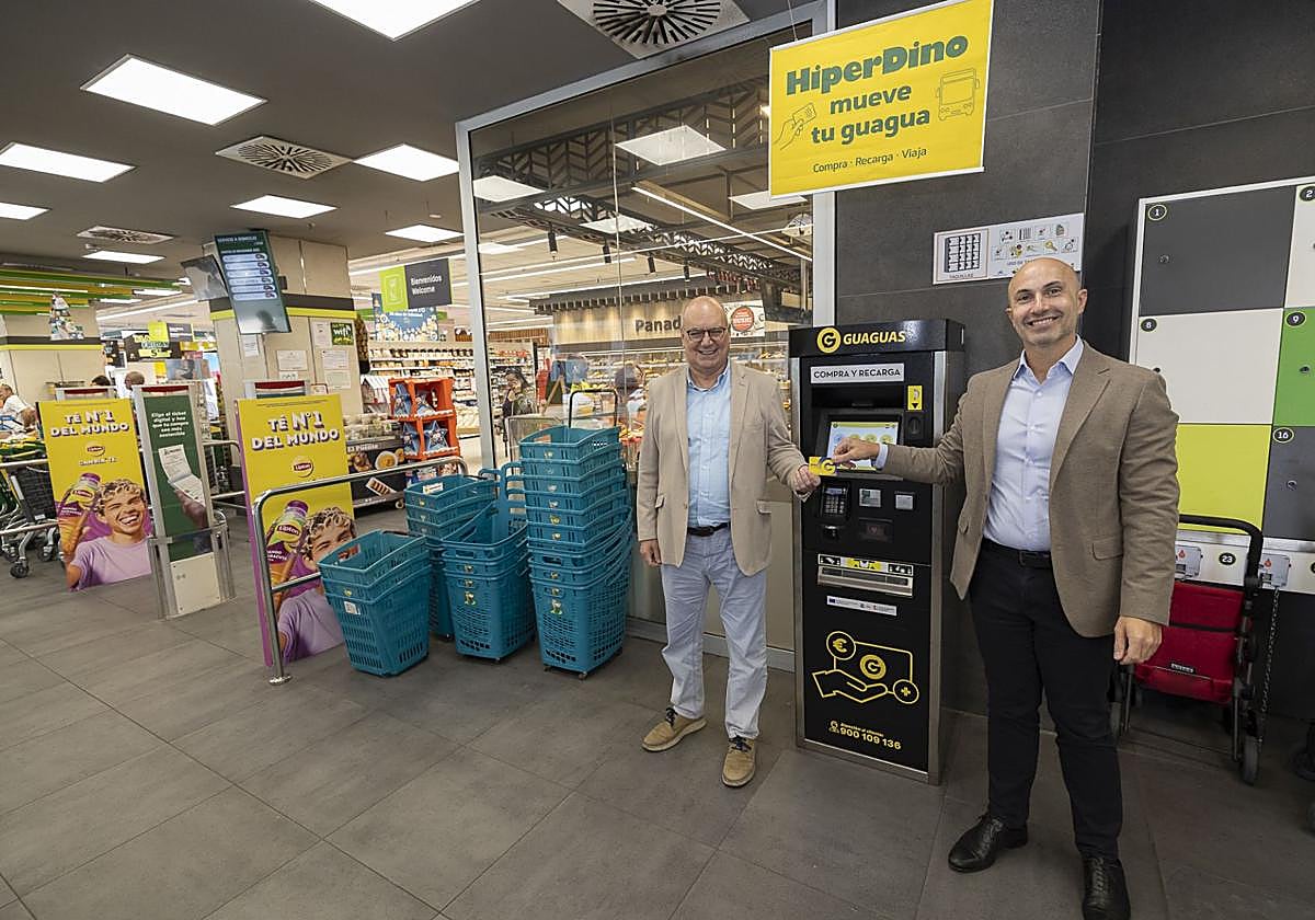 HiperDino promueve el uso del transporte público e incorpora máquinas expendedoras de tarjetas de guaguas municipales