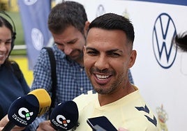 El jugador de la UD Las Palmas, Jonathan Viera, en la mañana de este jueves.