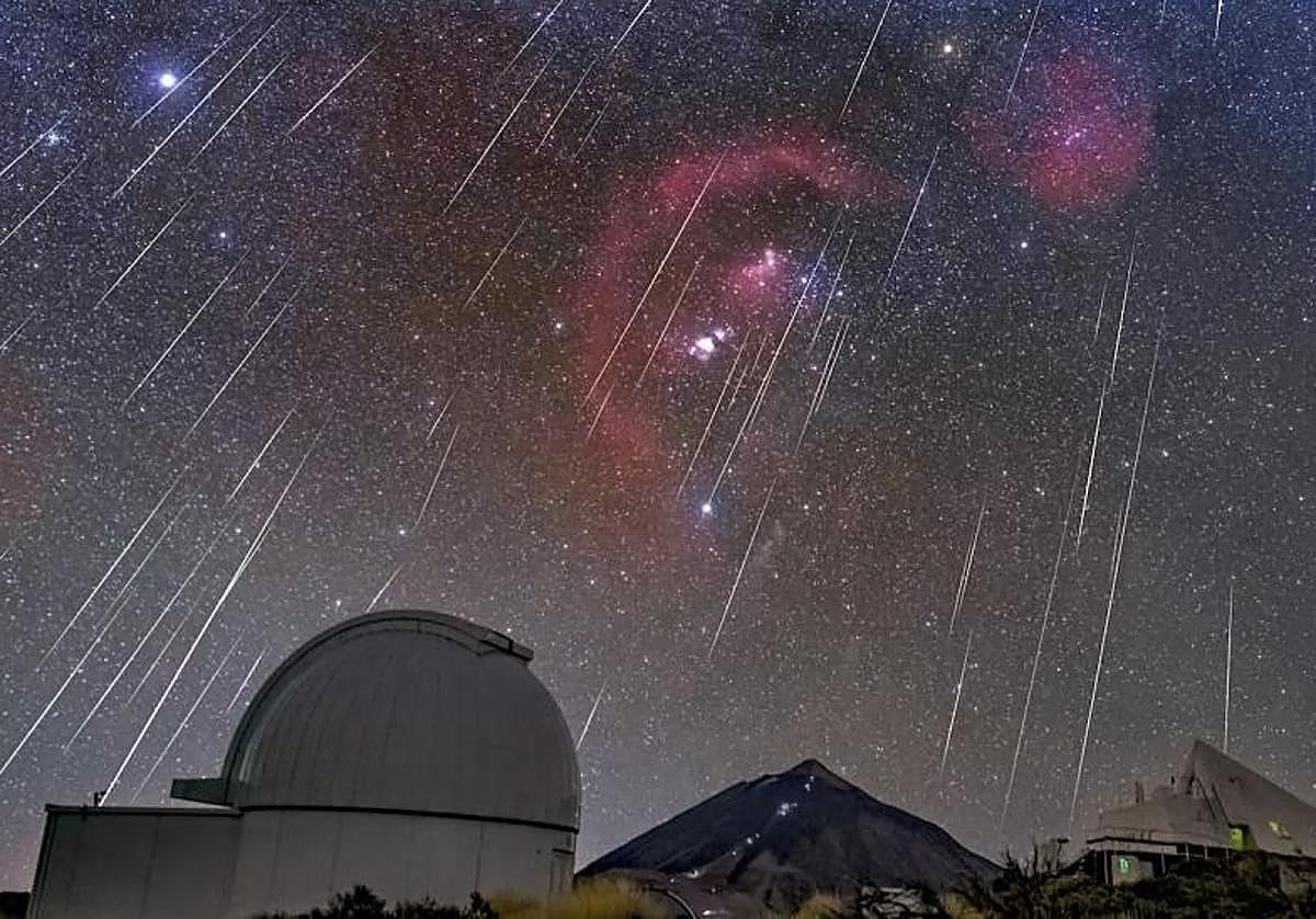 Imagen de archivo de las Gemínidas vistas desde el Observatorio del Teide, en Tenerife.