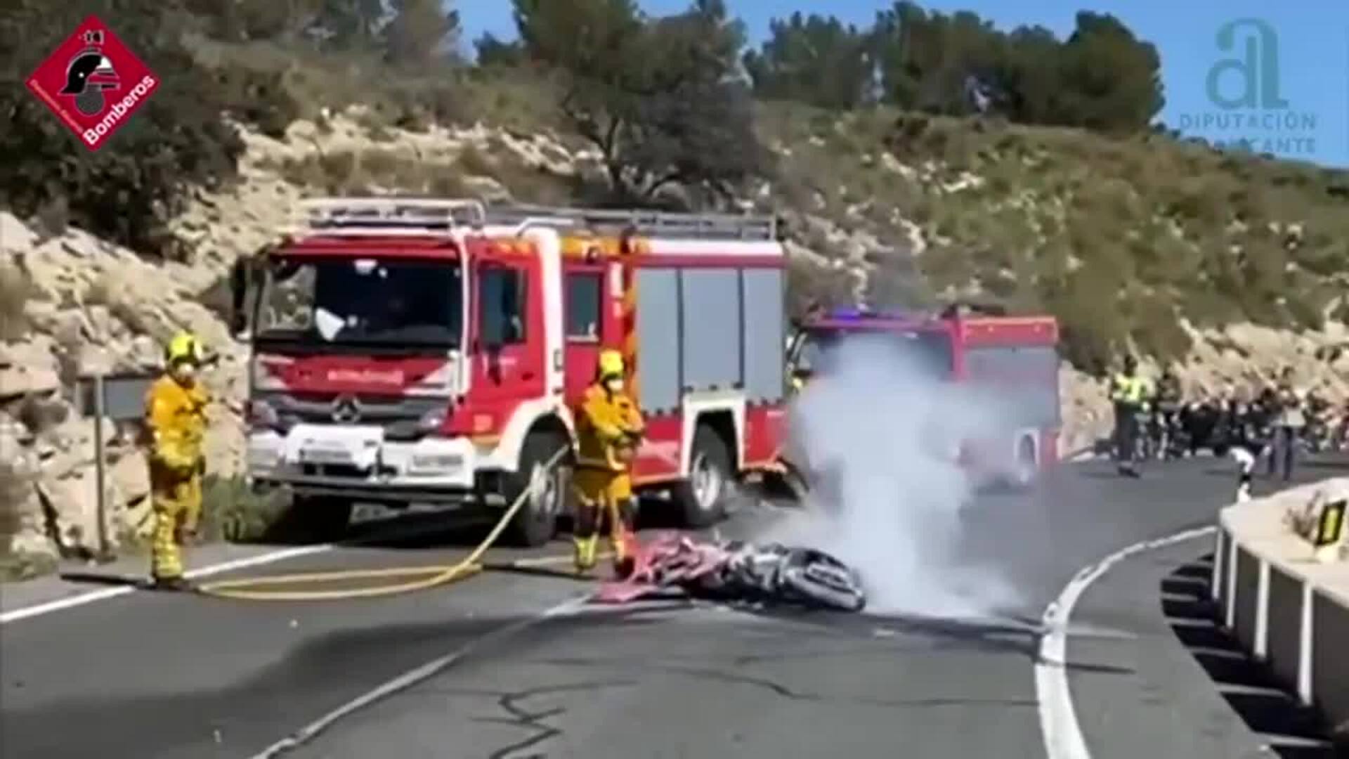 Dos heridos por politraumatismo tras sufrir una colisión entre dos motos en Xixona