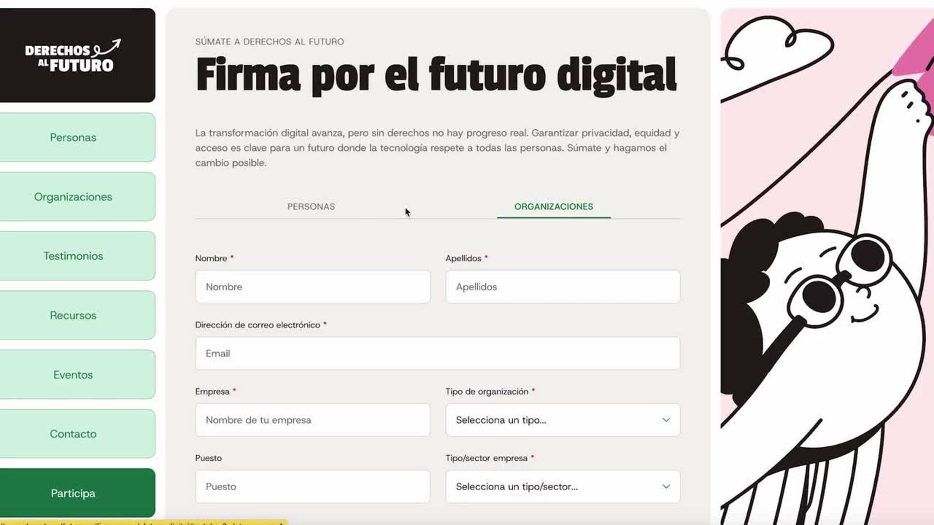 Un movimiento ciudadano quiere situar los derechos en el centro de la era digital