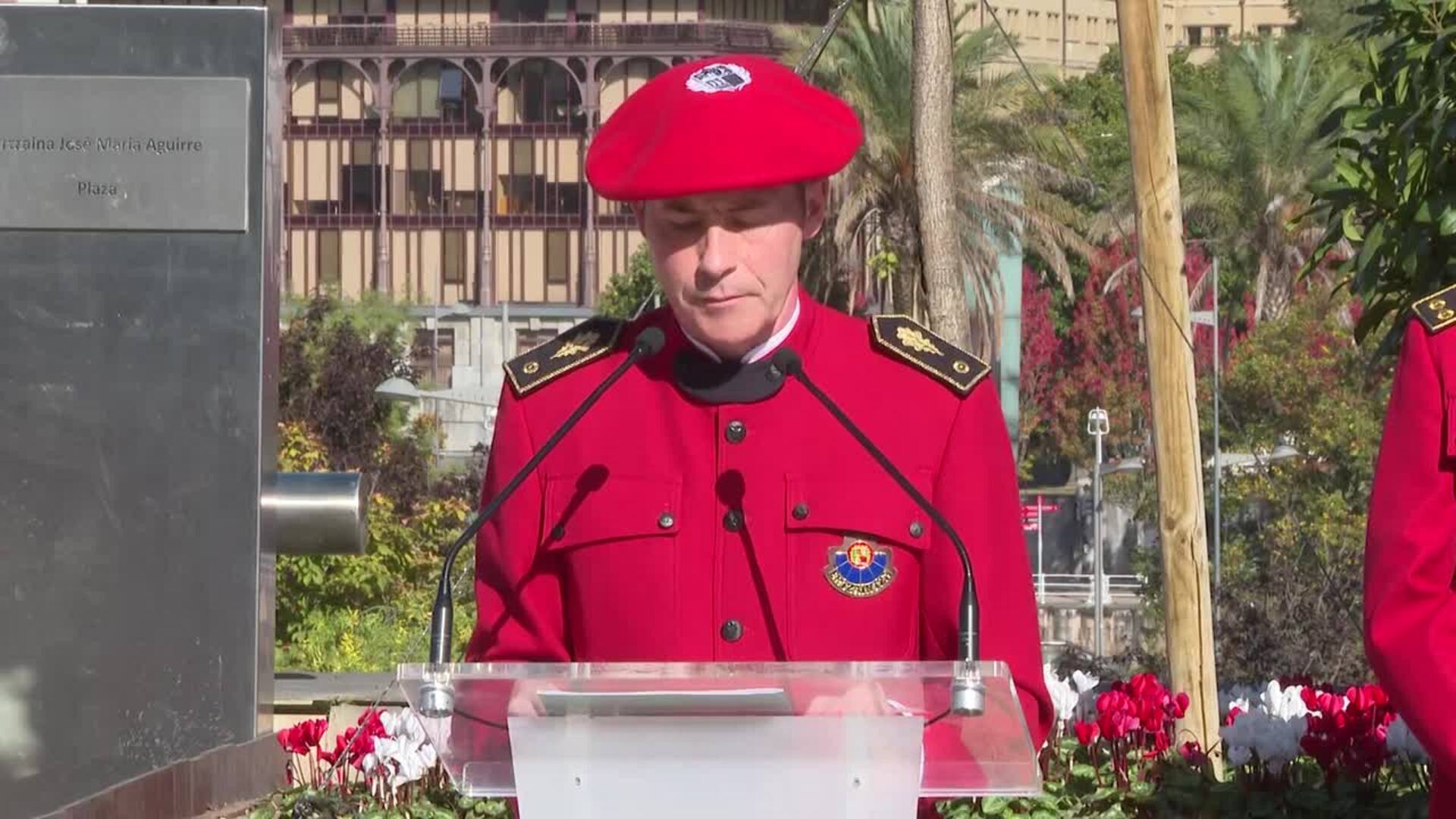 La Ertzaintza homenajea a Txema Aguirre, agente asesinado por ETA el 13 de octubre de 1997