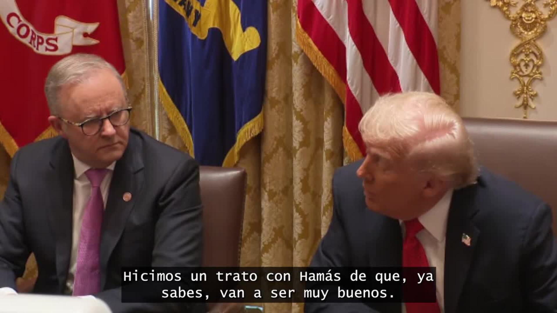 Trump amenaza con "erradicar" a Hamás "si no se portan bien"