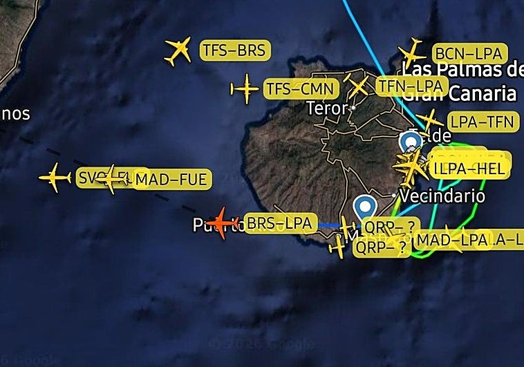 El viento impide aterrizajes en los aeropuertos de Gran Canaria, Lanzarote y Fuerteventura