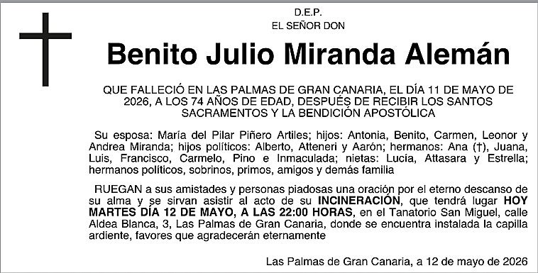 Benito Julio Miranda Alemán
