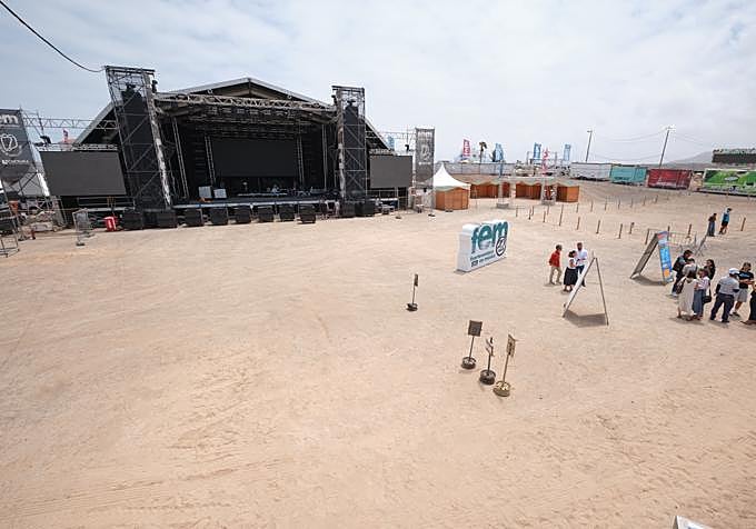 Festival area on La Concha beach.