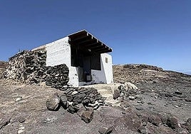 La choza de la familia de Pascuala Roger Pérez, en la costa del municipio de Pájara.