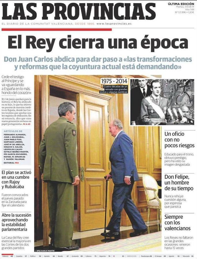 Así vieron los periódicos de Vocento la abdicación del Rey