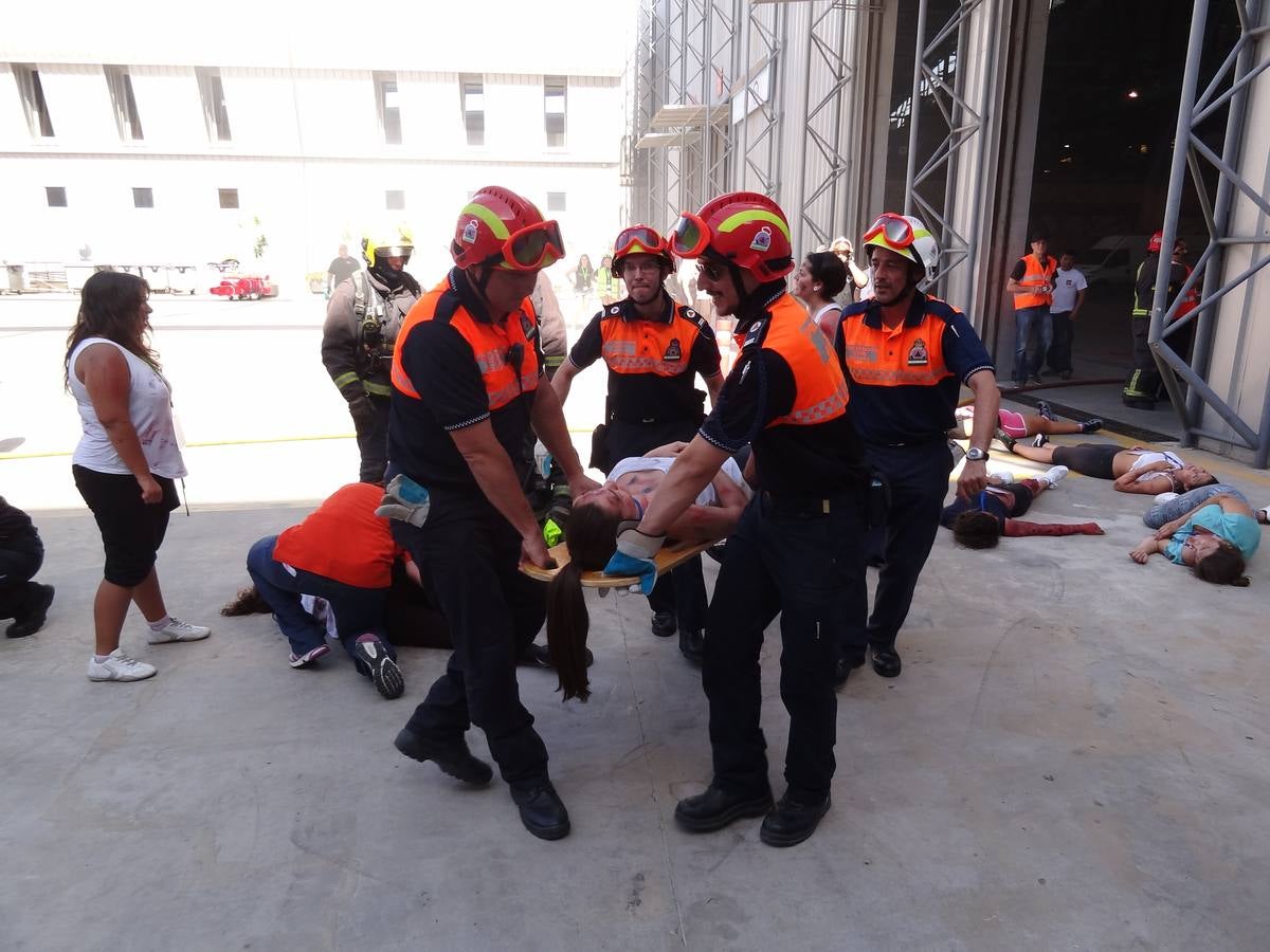 Fotos del simulacro realizado en el Palacio de Ferias