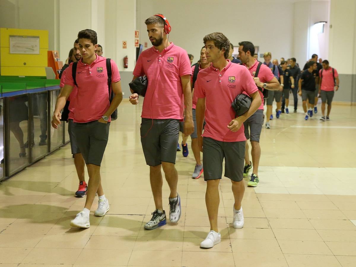 Llegada del FC Barcelona a Málaga.
