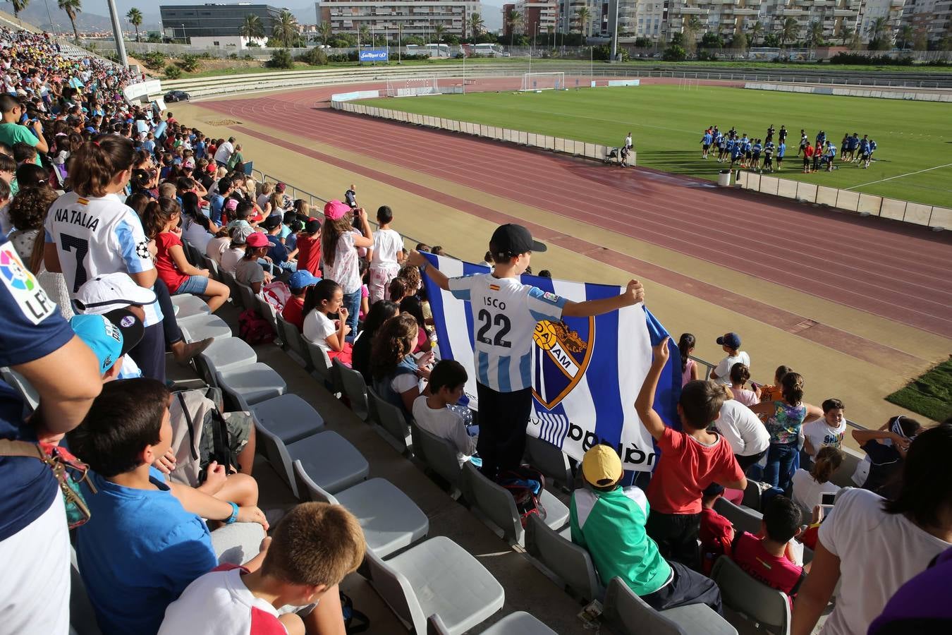 Los niños, con el Málaga