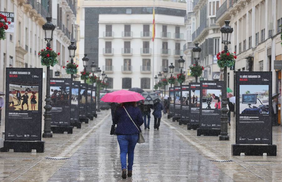 Fotos de la exposición de Málaga Film Ofiice en calle Larios