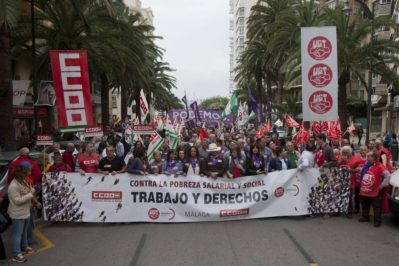 La manifestación del 1 de mayo de Málaga, en imágenes