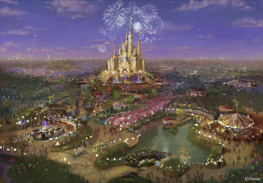 Simulación realizada por un artista de Shanghai Disney Resort.