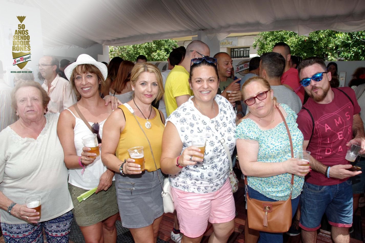 Pilar Pérez, Toñi Calderón, Yolanda Marín, Sara Simón, Paqui marín y Ramón Gutiérrez