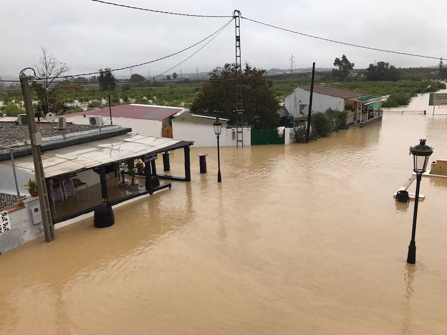 La tromba de agua en Málaga se ceba con Cártama