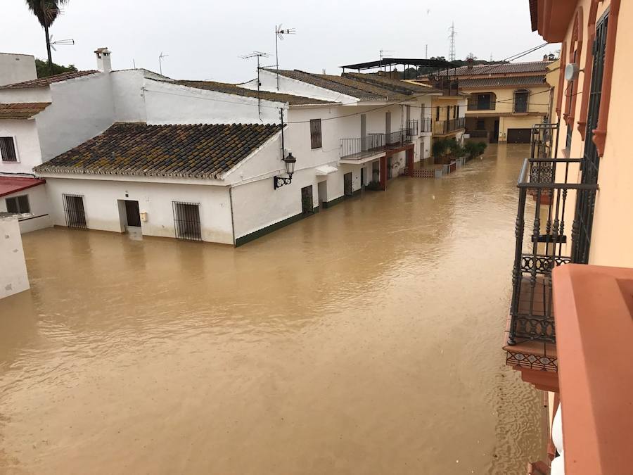 La tromba de agua en Málaga se ceba con Cártama