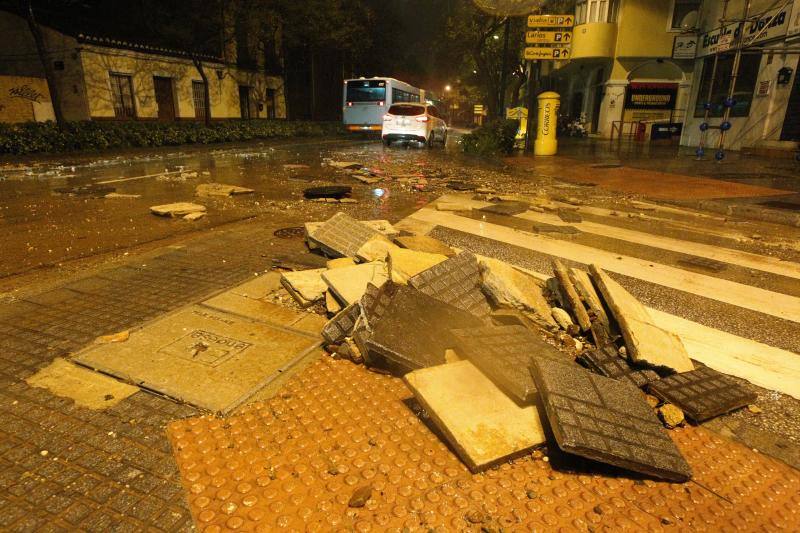 Los efectos de la tromba de lluvia y granizo, en fotos de Fernando González