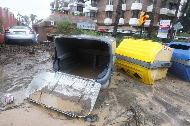 Los efectos de la tromba de lluvia y granizo, en fotos de Fernando González