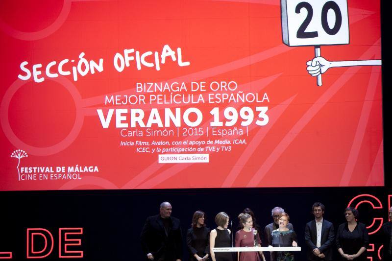 La gala de clausura del Festival de Cine de Málaga, en imágenes