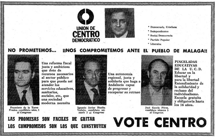 Anuncios electorales de la campaña del 15-J en Málaga