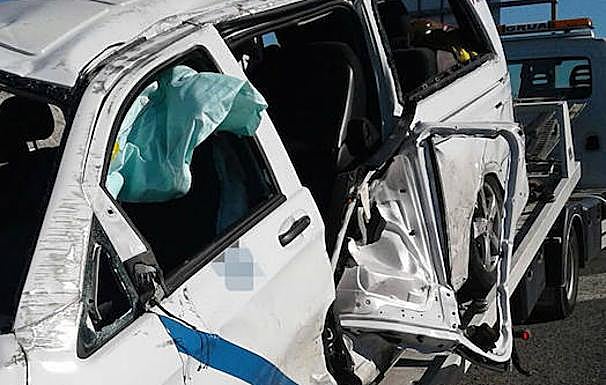 Uno de los vehículos implicados.