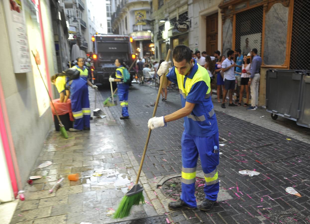 Así quedó el Centro tras la primera jornada de la Feria de Málaga 2017