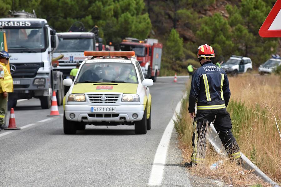 El fuego se inició en la carretera A-397 que une San Pedro con Ronda