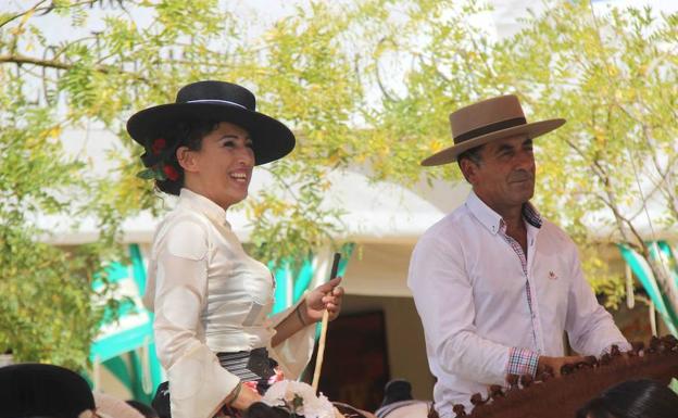 Caballistas en la feria este jueves.