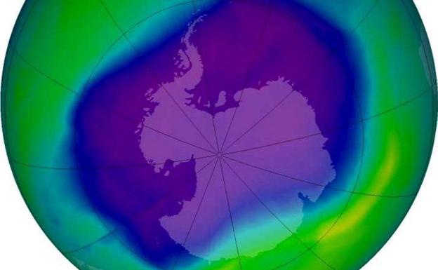 Imagen de satélite muestra la capa de ozono sobre la Antártida (archivo).
