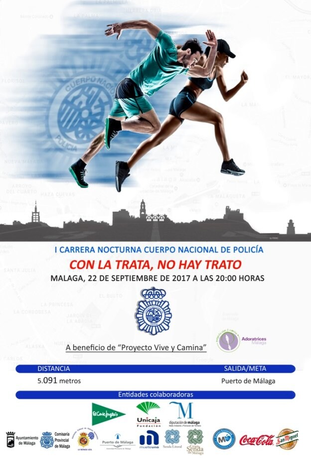 Cartel de la carrera de la Policía Nacional por el día de su patrón. :: sur