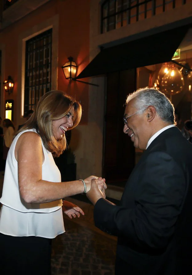 Susana Díaz y el primer ministro de Portugal, Antonio Costa