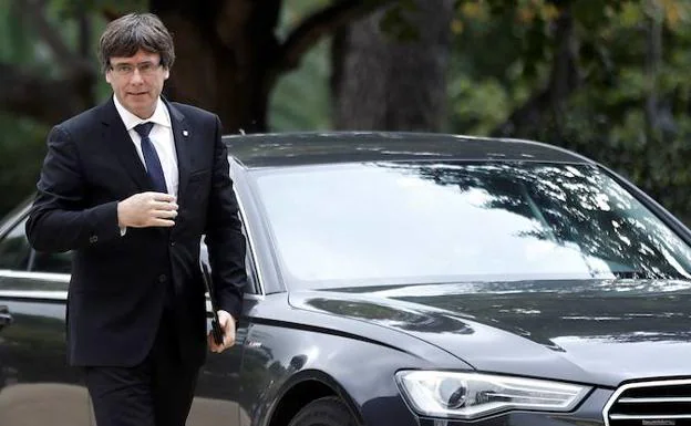 Carles Puigdemont a su llegada a la reunión de la Junta de Seguridad de Cataluña.