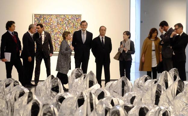 Hollande y Rajoy visitaron el Pompidou 