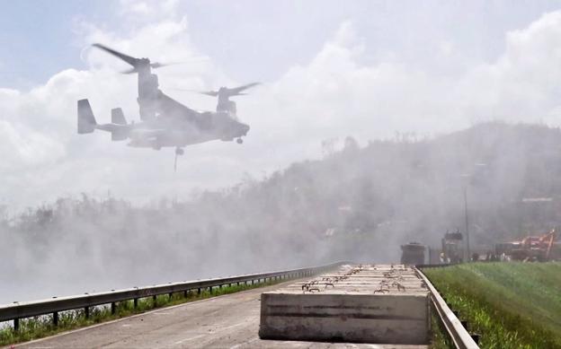 Un avión militar estadounidenses desplegado en Puerto Rico. :: efe