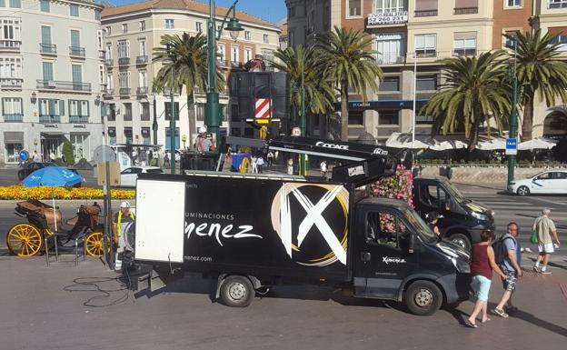 Los camiones de Ximenez este viernes en la plaza de la Marina