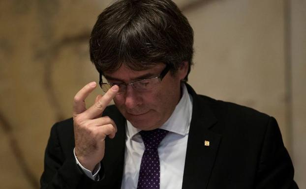 Puigdemont, en la sede de la Generalitat de Cataluña. 