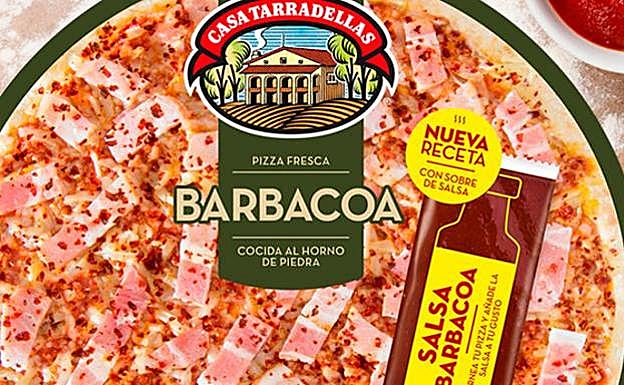 Imagen de una de las pizzas de Casa Tarradellas con el nuevo estilo de envase.