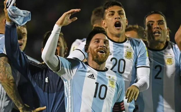 Messi, celebrando su clasificación para el Mundial 2018. 