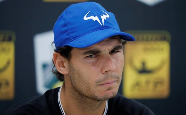 Rafa Nadal, tras comunicar su renuncia en París. 