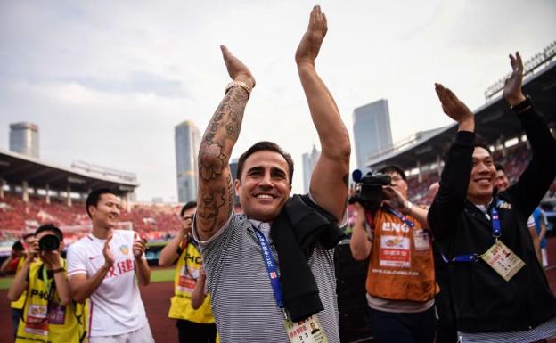 Fabio Cannavaro, cuando dirigía al Tianjin. 